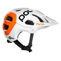 Casque POC Tectal Race SPIN NFC - Blanc Hydrogène-Orange AVIP -Magasin De Vtt Spécialisé casque poc tectal race spin nfc blanc hydrogene orange avip 3