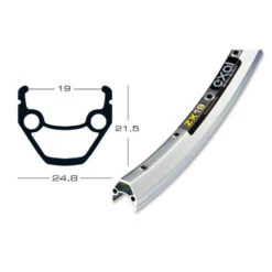 Jante Exal ZX 19 Argent 26' (559 Mm) - 36 T