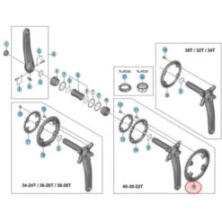 Plateau Extérieur Shimano Deore XT FC-M8000 - 40 Dents