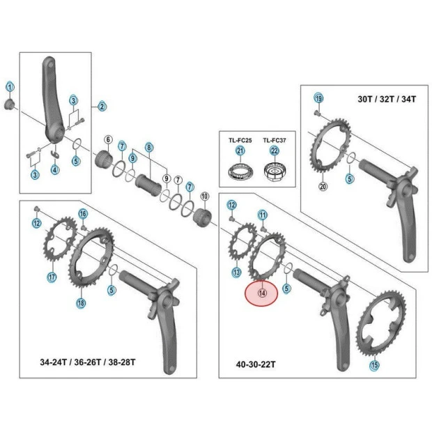 Plateau Intermédiaire Shimano Deore XT FC-M8000 - 30 Dents 3 Plateau Intermédiaire Shimano Deore XT FC-M8000 - 30 Dents
