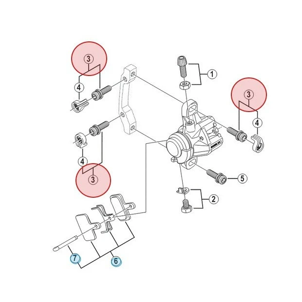 Vis Et Bague Adaptatrice SHIMANO Pour Etrier De Frein BR-M535 4 Vis Et Bague Adaptatrice SHIMANO Pour Etrier De Frein BR-M535 – Image 2